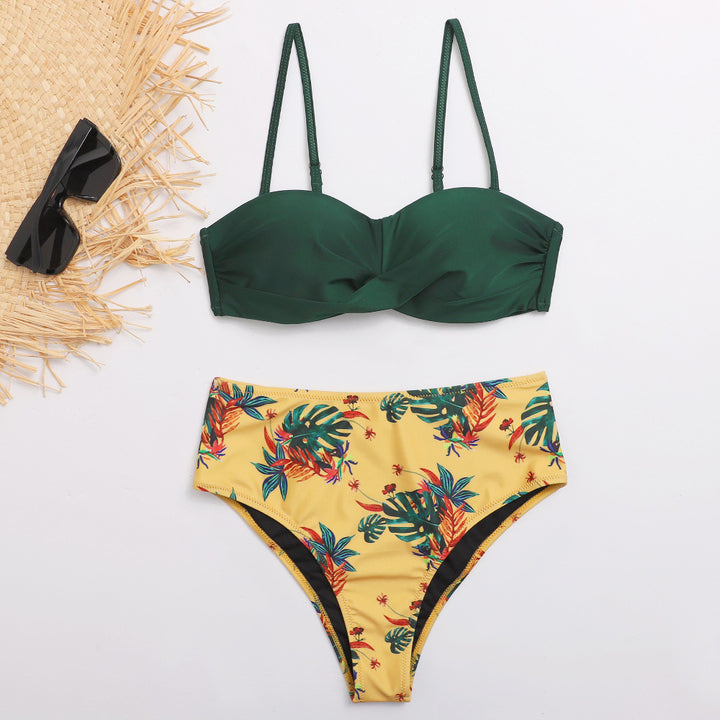 Dame Bikini-sæt med elegant bustier-overdel og højtaljede underdele Skovae