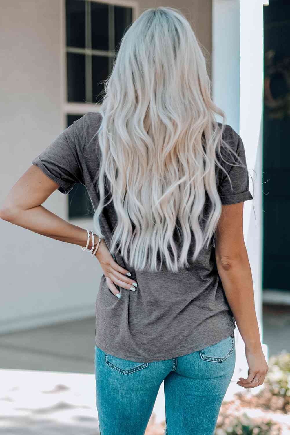 Stilla | Grafisk Rund Hals T-shirt