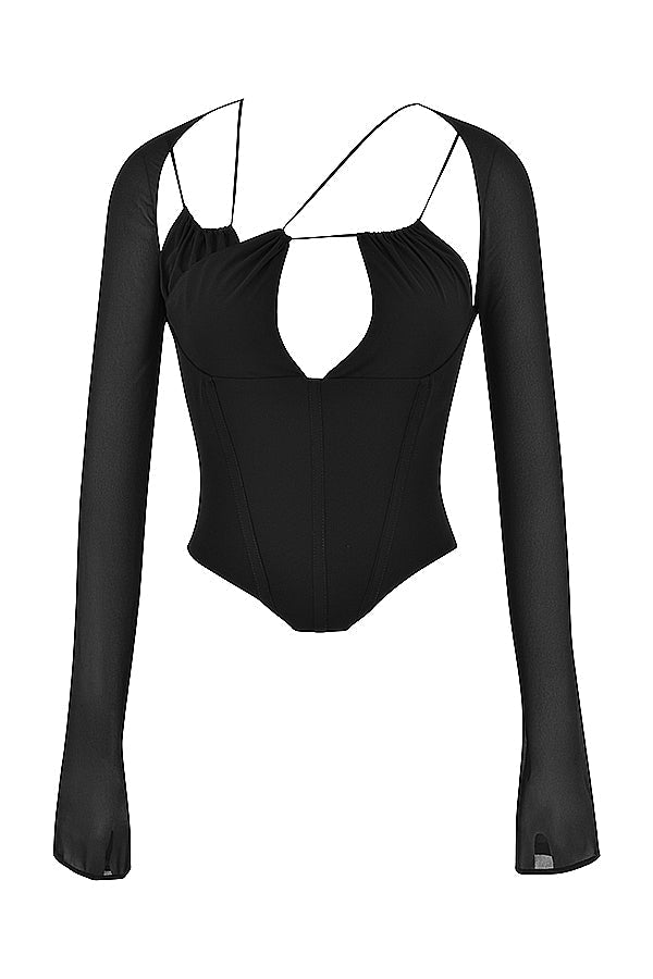 Stilla | Sort Chiffon Korset