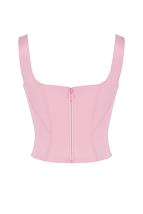 Skovae | Fairy Pink Satin Longline Korselet