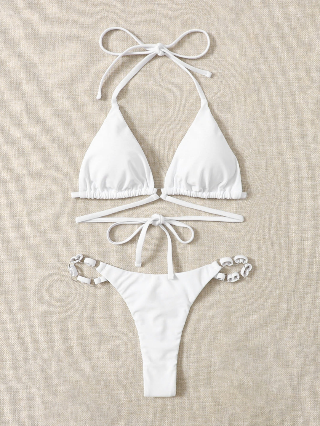 Skovae | Rød Halter-Triangle-Bikini med ringdetalje til damer