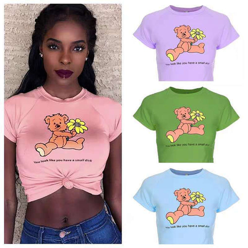 Dame Grafik Crop T-Shirt Stilla