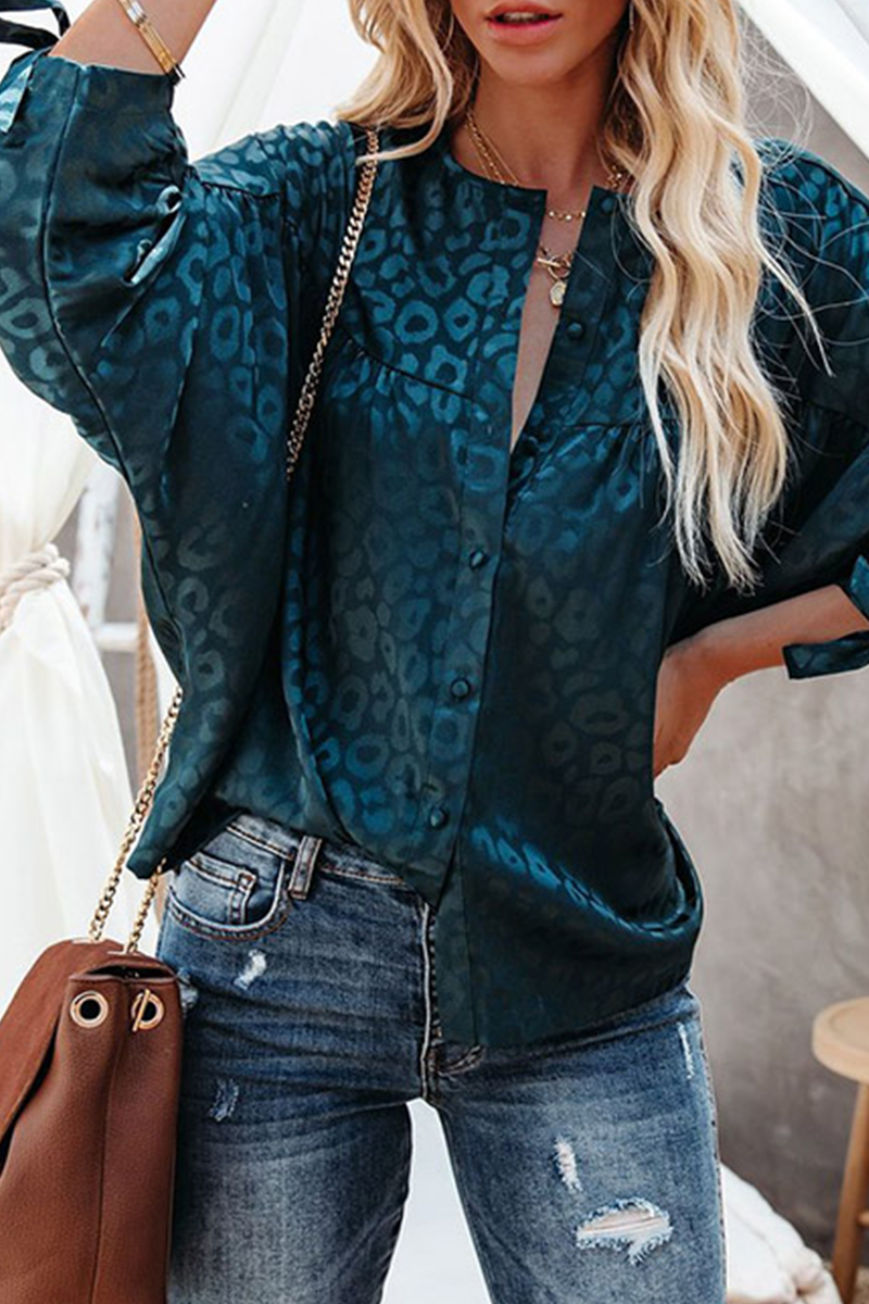 Stilla | Mode Leopard Patchwork V-hals Toppe