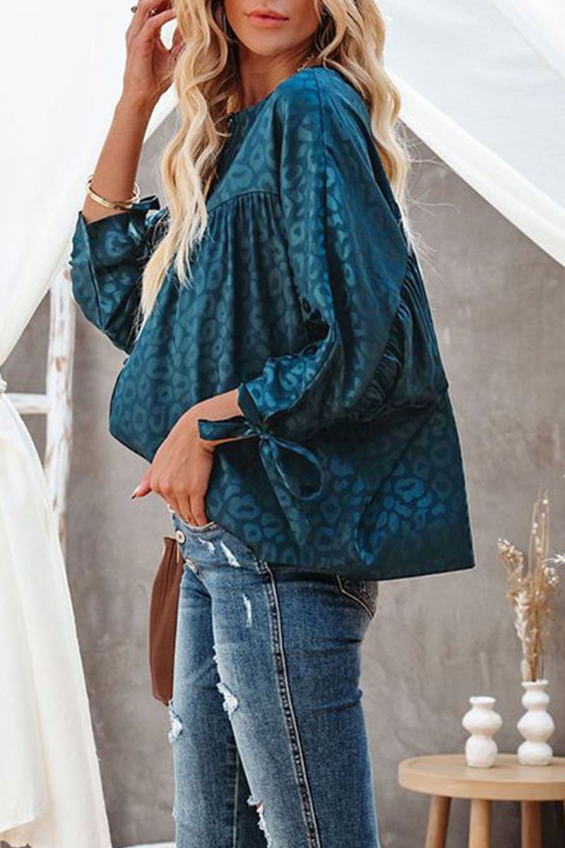 Stilla | Mode Leopard Patchwork V-hals Toppe