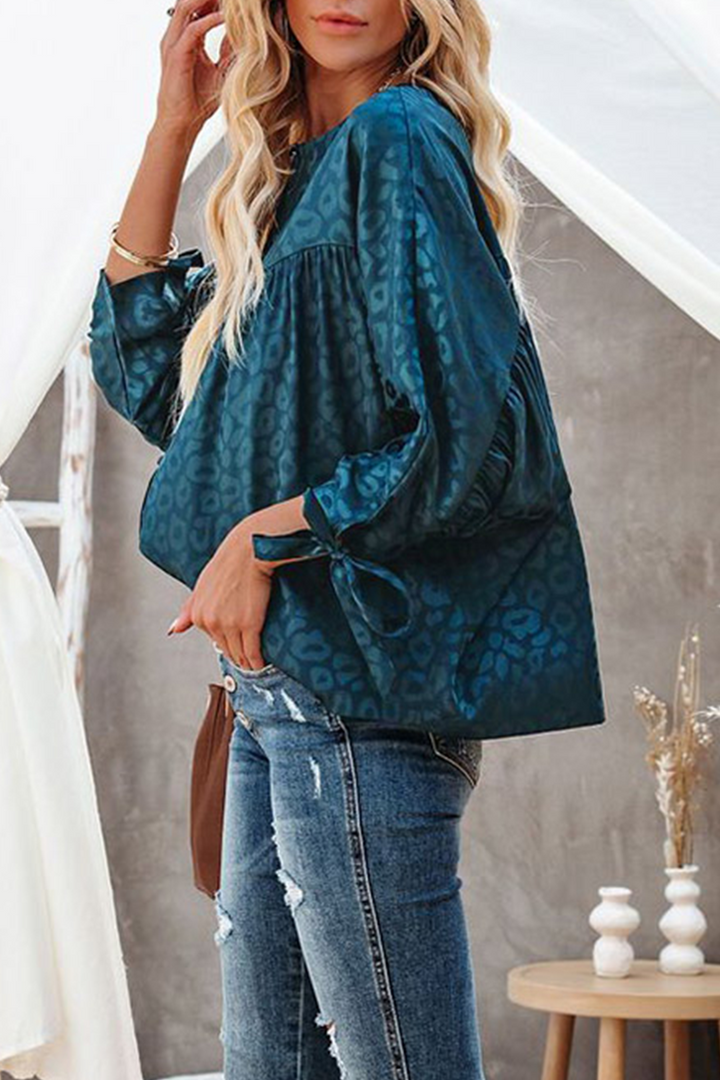 Stilla | Mode Leopard Patchwork V-hals Toppe