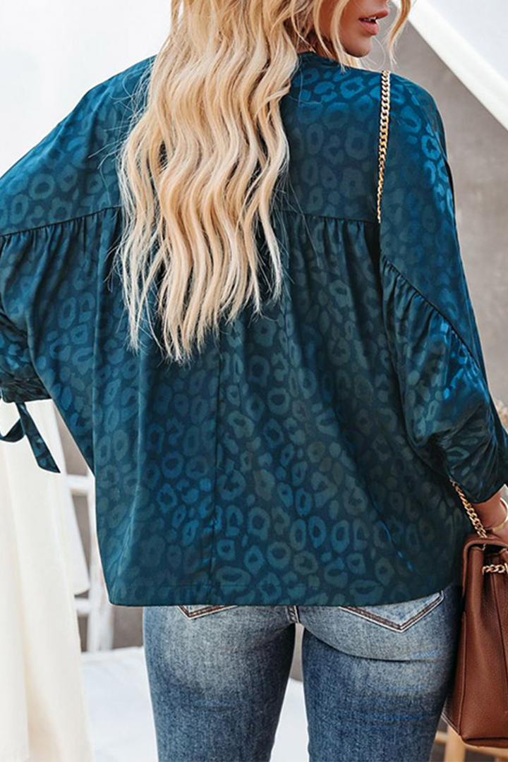 Stilla | Mode Leopard Patchwork V-hals Toppe