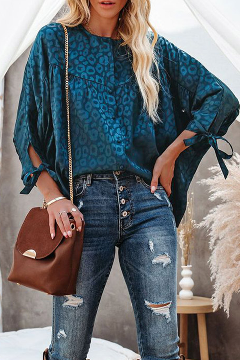 Stilla | Mode Leopard Patchwork V-hals Toppe