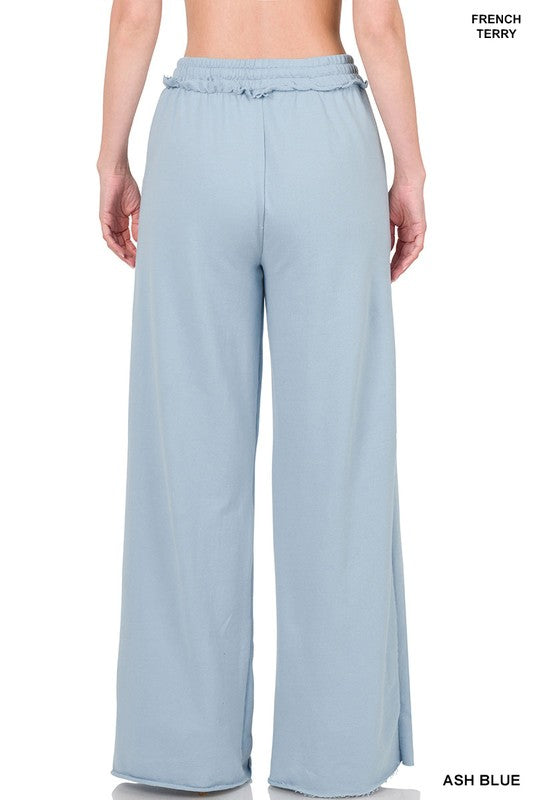 Stilla | Terry Drawstring Talje Raw Edge Hem Bukser