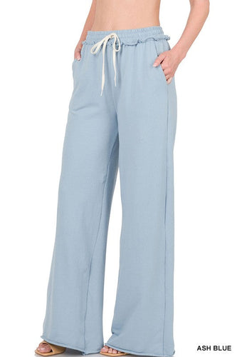 Stilla | Terry Drawstring Talje Raw Edge Hem Bukser