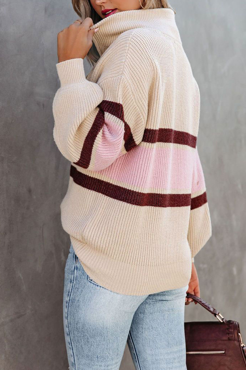 Stilla | Pullover Patchwork Uni Løs Med Lynlås Krave
