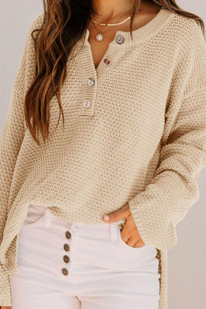 Stilla | Casual V-udskæring Pullover Med Fast Loop