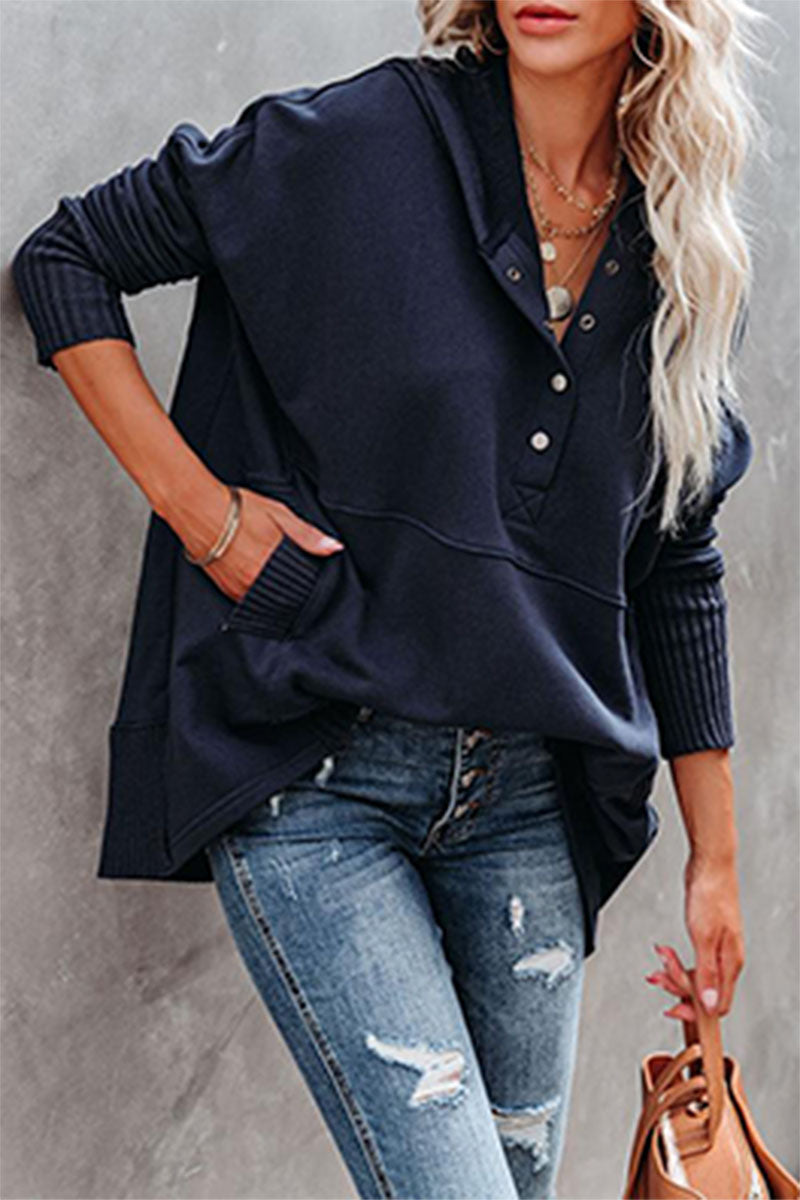 Stilla | Fritid Unisex Overdele Med Lommeclip og Hoodie Krave