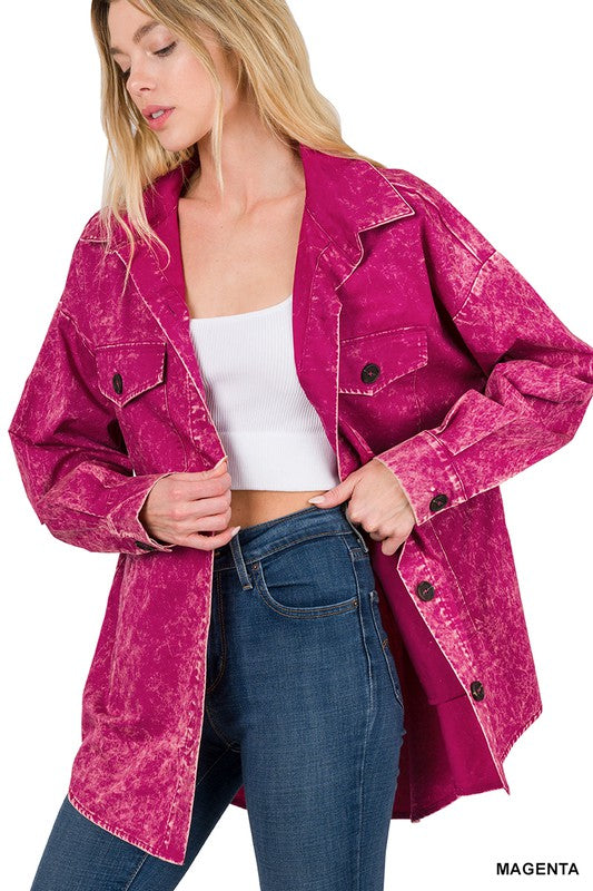 Stilla | Bomulds Vevet Vintage Vasket Shacket