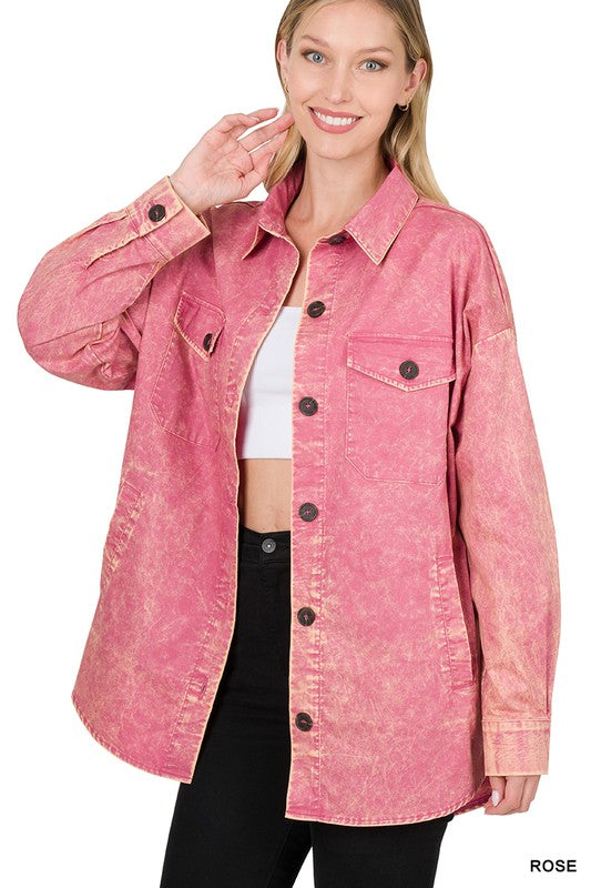 Stilla | Bomulds Vevet Vintage Vasket Shacket