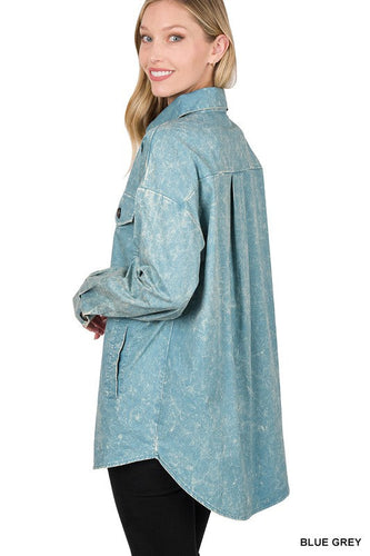 Stilla | Bomulds Vevet Vintage Vasket Shacket