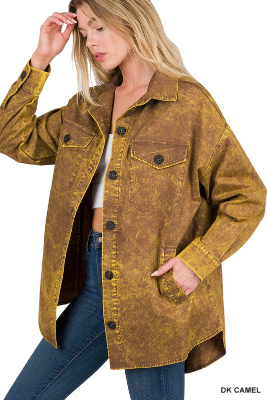 Stilla | Bomulds Vevet Vintage Vasket Shacket