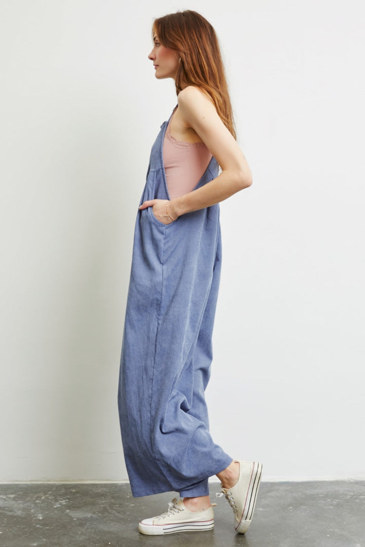 Stilla | Full Size Wide Leg Overalls Med Lommer