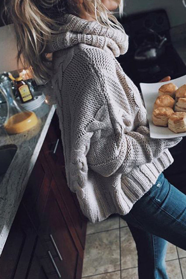 Stilla | Ensfarvet Casual Sweater Med Skalkrage