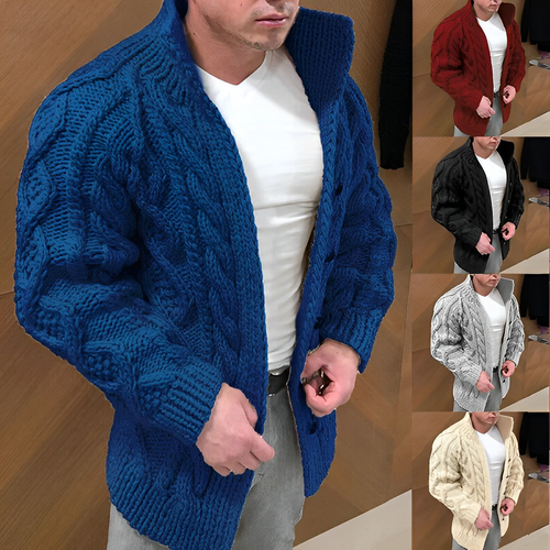 Stilla | Varm Strikket Cardigan Med Flettemønster