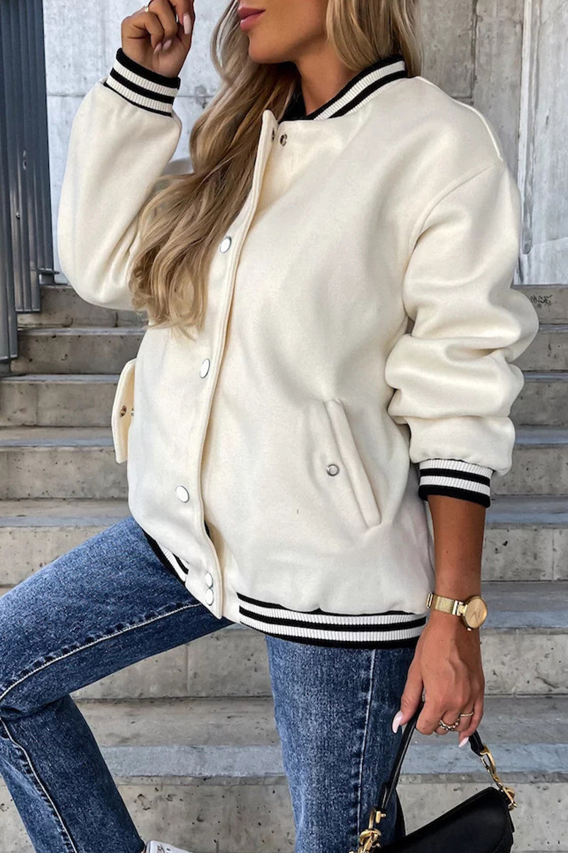 Stilla | Street Color Block Spænde Kontrast O Neck Jakke(4 farver)
