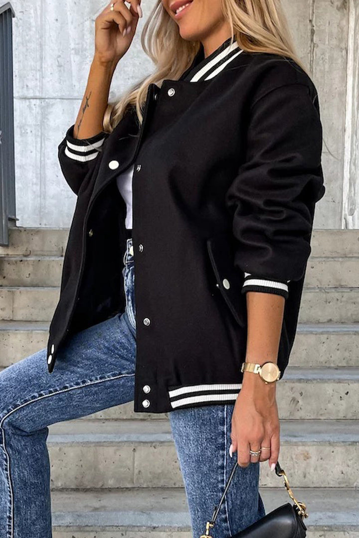 Stilla | Street Color Block Spænde Kontrast O Neck Jakke(4 farver)