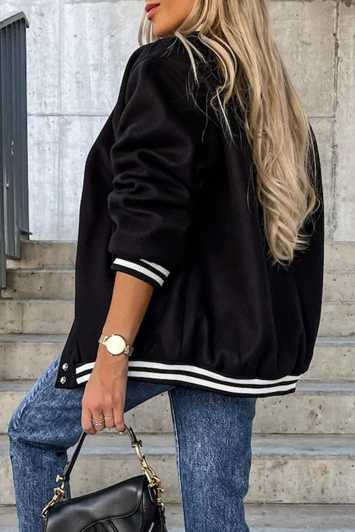 Stilla | Street Color Block Spænde Kontrast O Neck Jakke(4 farver)