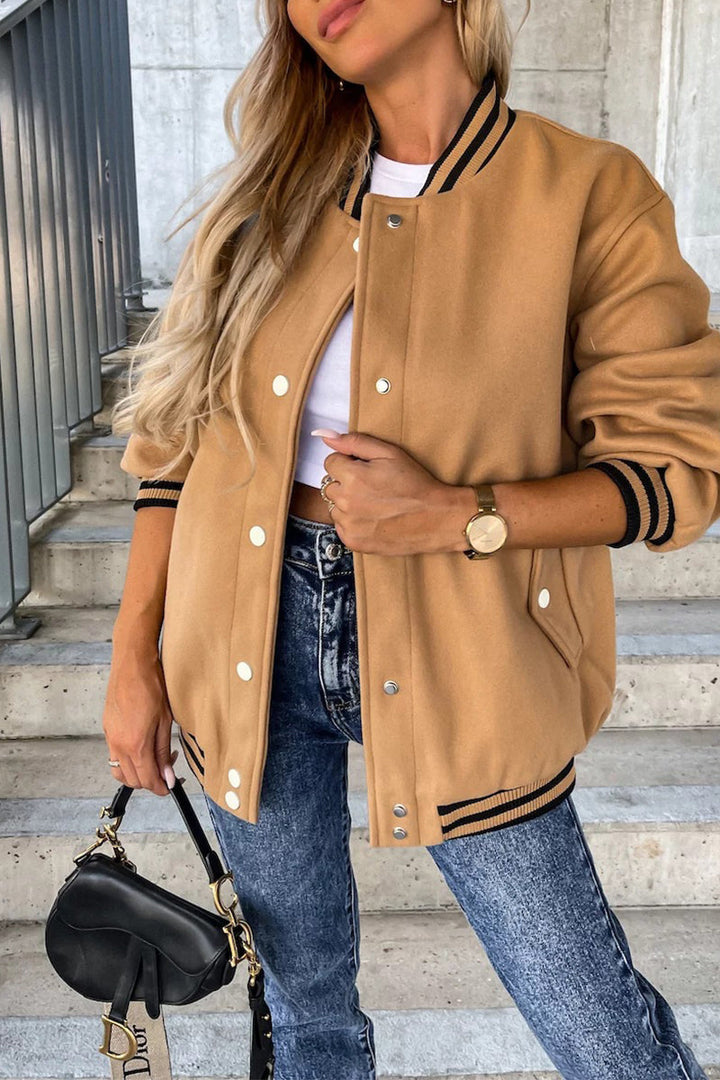 Stilla | Street Color Block Spænde Kontrast O Neck Jakke(4 farver)