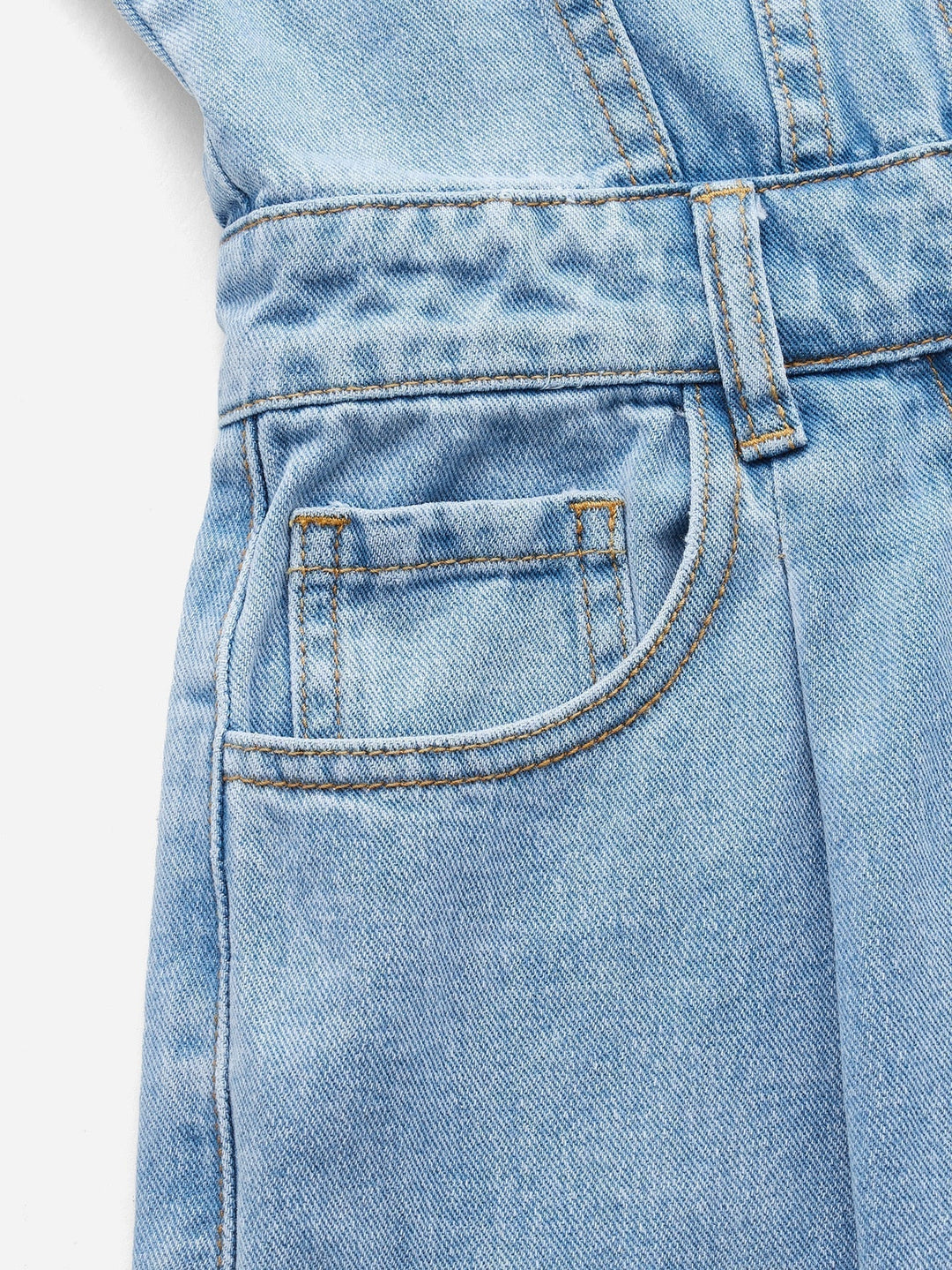 Stilla | Blues Jumpsuit Med Klaplomme Lavet Af Denim Med Knaplukning Foran