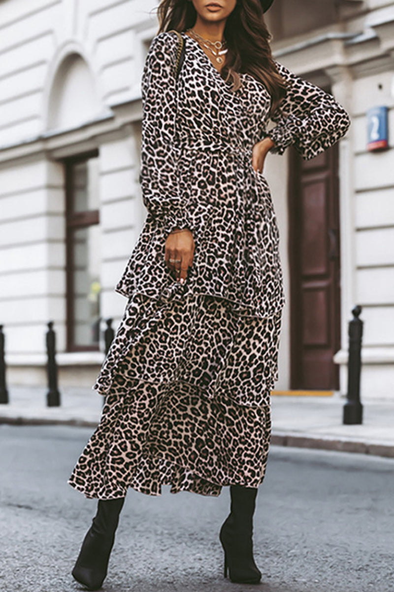 Stilla | Elegante tylskørt kjoler, ensfarvet, dyreprint, leopard, V-udskæring