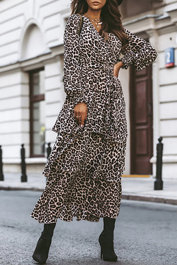 Stilla | Elegante tylskørt kjoler, ensfarvet, dyreprint, leopard, V-udskæring