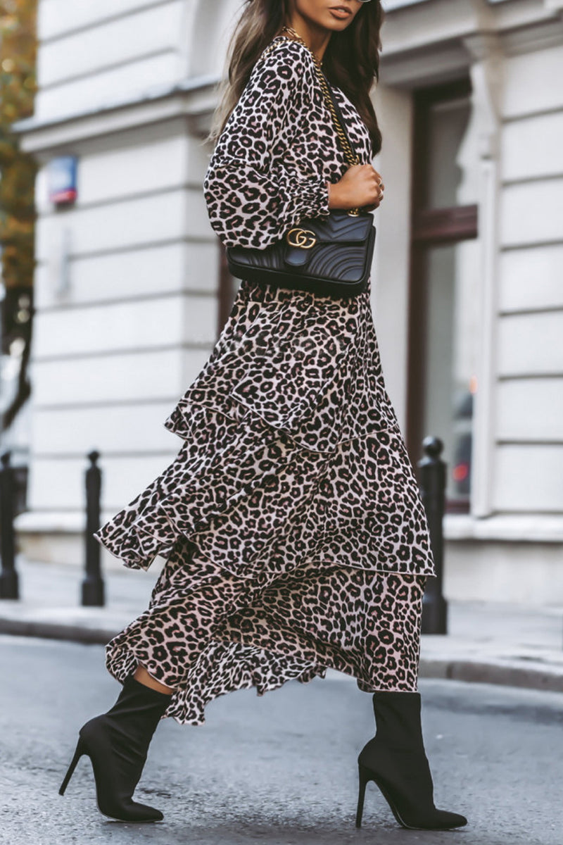 Stilla | Elegante tylskørt kjoler, ensfarvet, dyreprint, leopard, V-udskæring