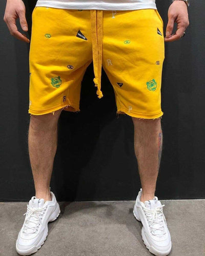 Herrer Behagelige Sweatshorts med farverige logoer og elastisk talje Stilla
