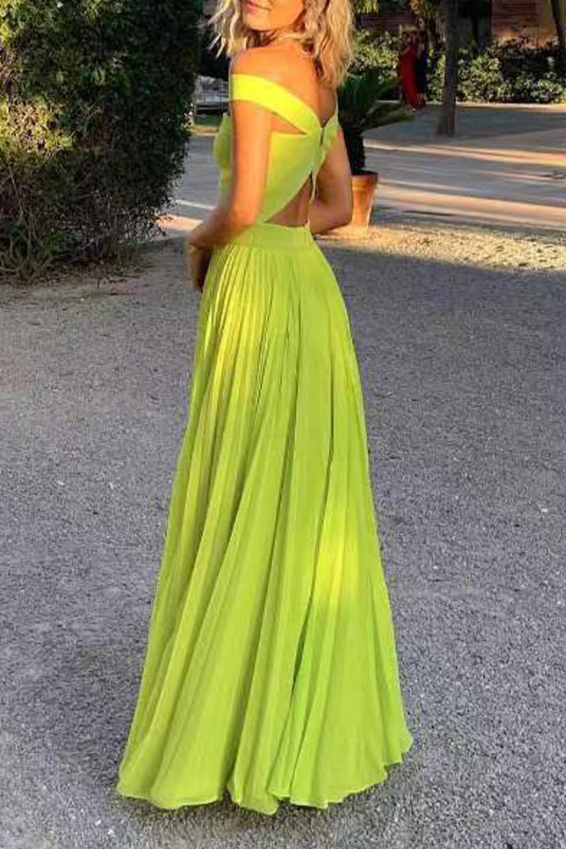 Stilla | Sexet Elegant Solid Bandage Off the Shoulder Kjoler