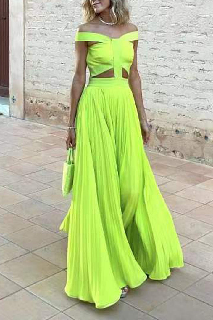 Stilla | Sexet Elegant Solid Bandage Off the Shoulder Kjoler