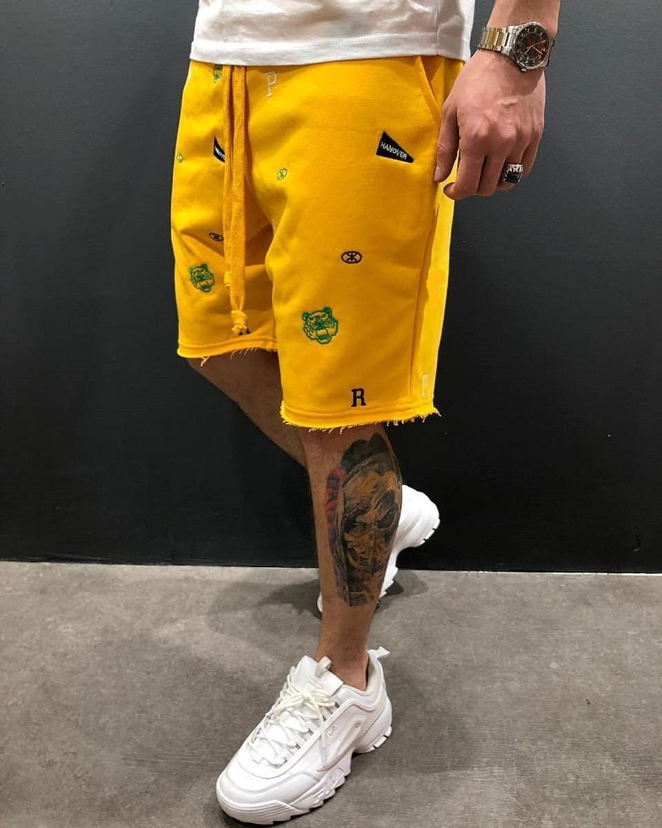 Herrer Behagelige Sweatshorts med farverige logoer og elastisk talje Stilla