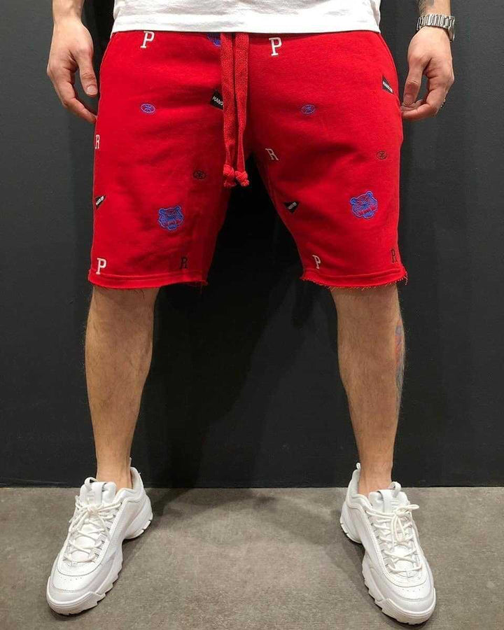 Herrer Behagelige Sweatshorts med farverige logoer og elastisk talje Stilla