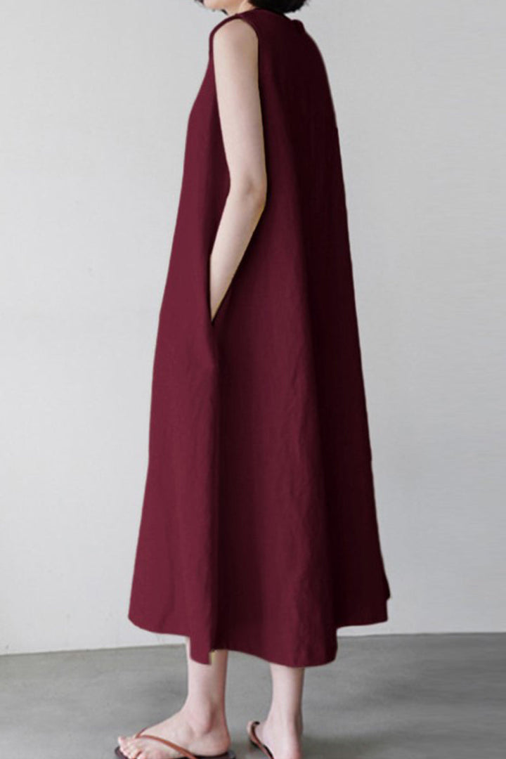 Stilla | Afslappet Simplicity Solid Solid Color O Hals Vest Kjole Kjoler
