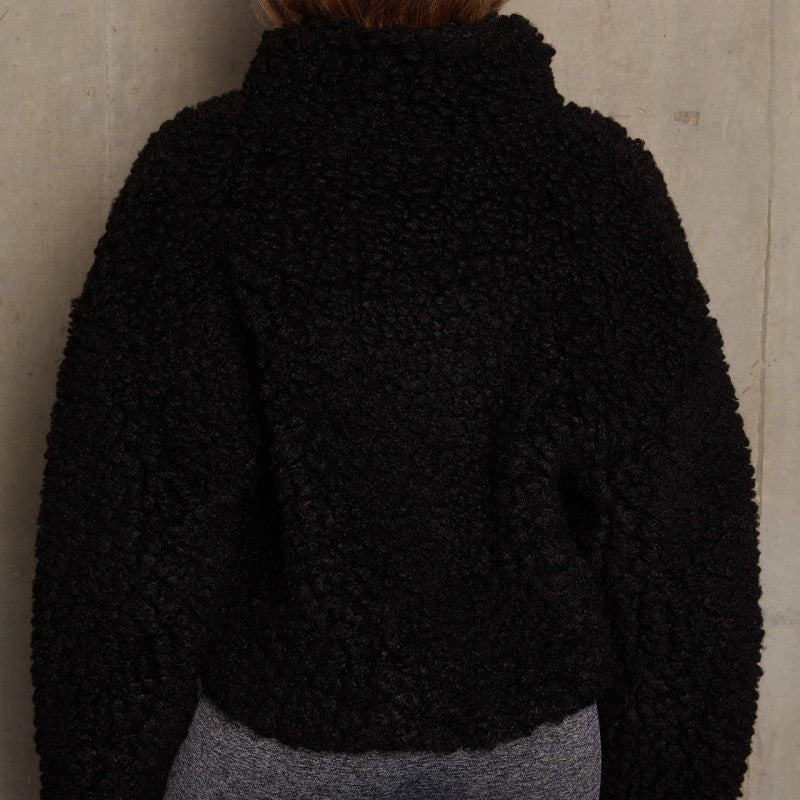 Stilla | Basic Casual Outdoor Tøj I Ensfarvet Patchwork Med Lynlås Krave