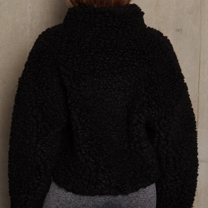 Stilla | Basic Casual Outdoor Tøj I Ensfarvet Patchwork Med Lynlås Krave