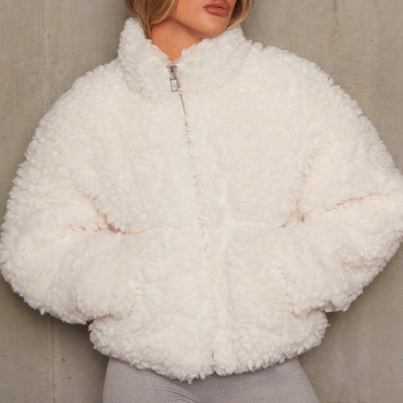Stilla | Basic Casual Outdoor Tøj I Ensfarvet Patchwork Med Lynlås Krave