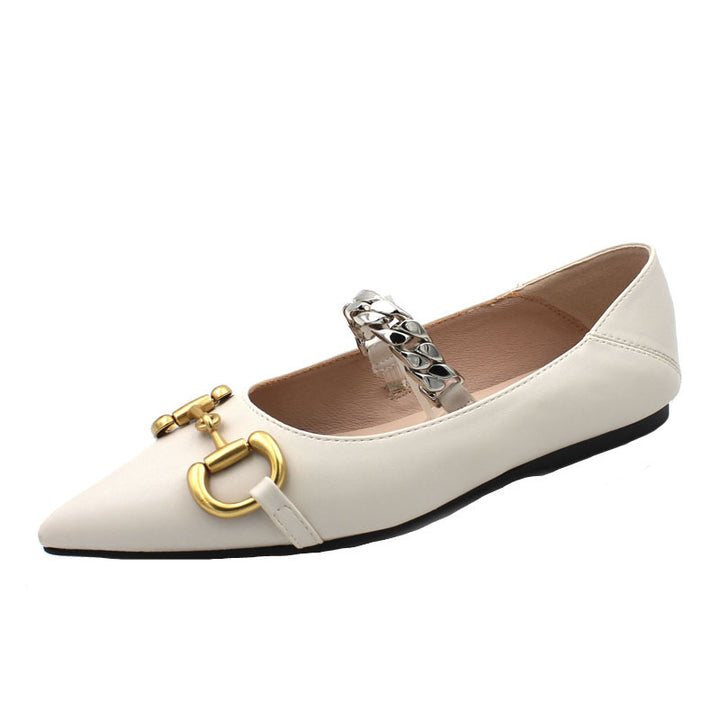 Dame elegante ballerinas med moderigtigt kædetræk Stilla