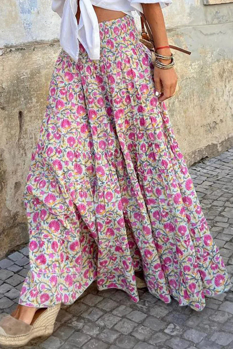Stilla | Bohemian Printet Maxi-Nederdel til Kvinder