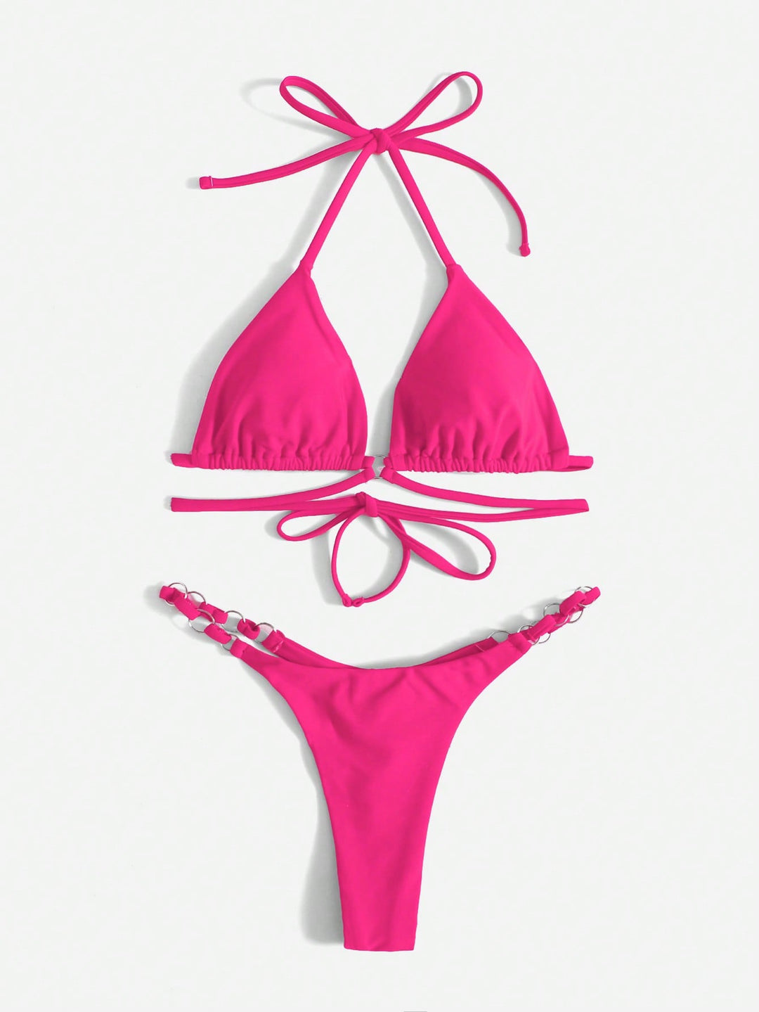 Skovae | Rød Halter-Triangle-Bikini med ringdetalje til damer