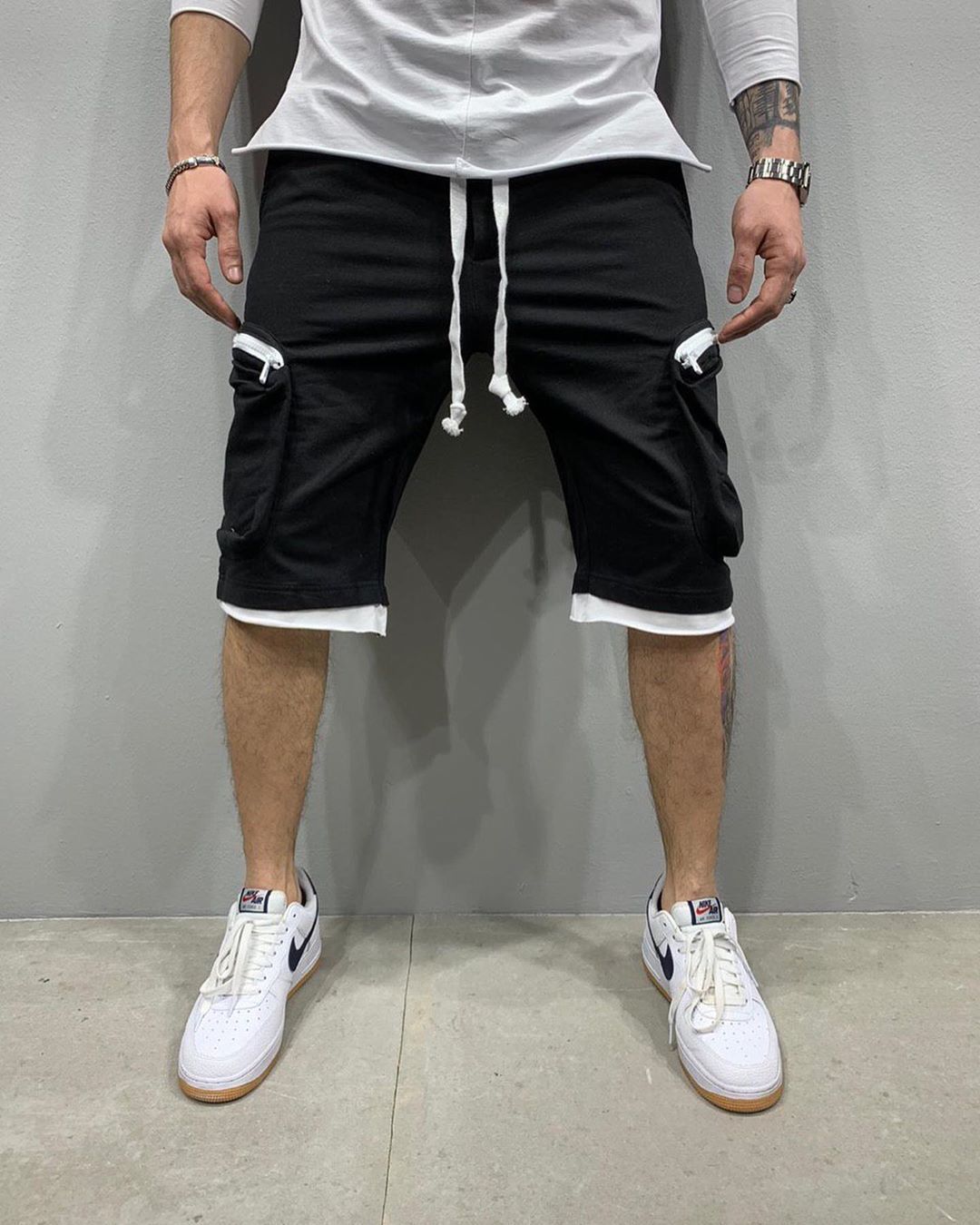 Herre Sporty Cargo Shorts med praktisk lomme-design og elastisk talje Stilla