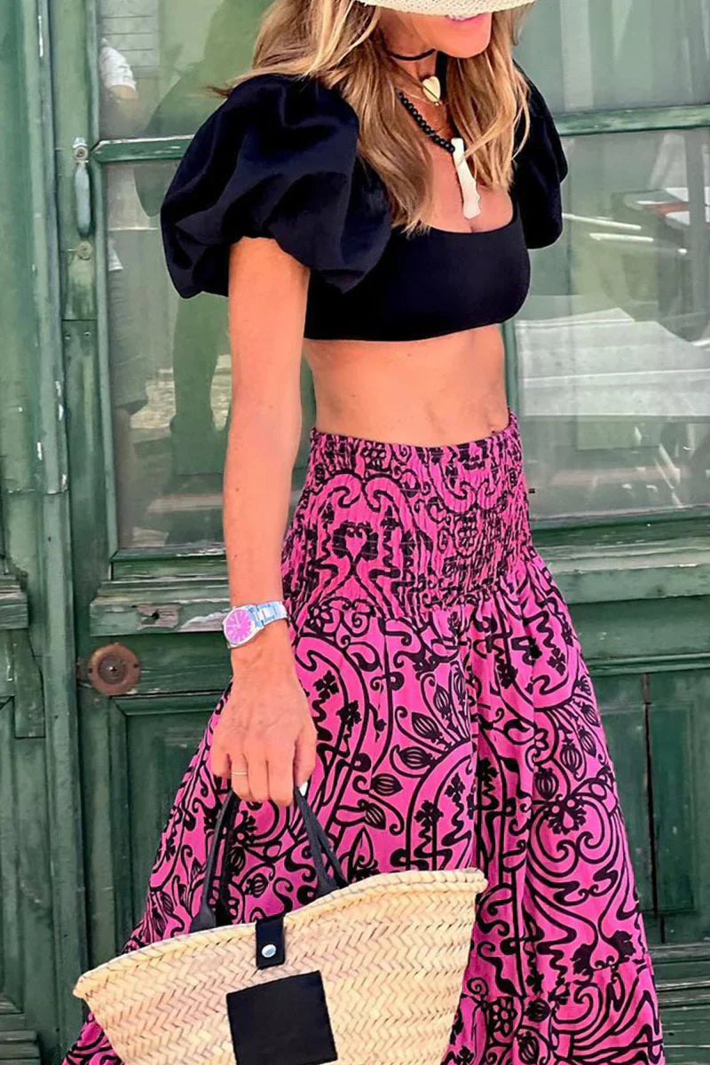 Stilla | Bohemian Printet Maxi-Nederdel til Kvinder