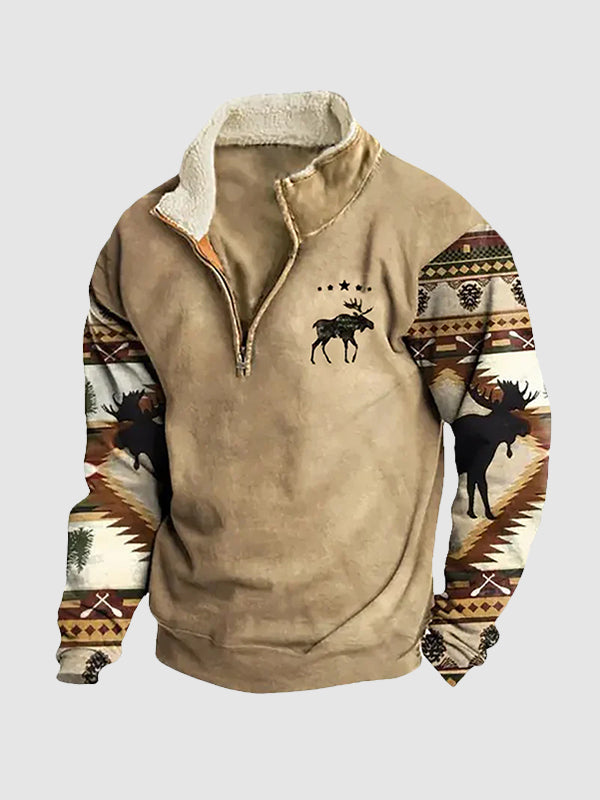 Stilla | Vintage fleece trøje med lynlås