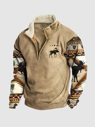 Stilla | Vintage fleece trøje med lynlås