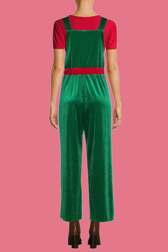 Stilla | Casual Wapiti Snefnug Juletræ Mønstrede Patchwork Square Krave Løse Overalls