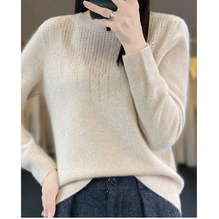 Stilla | Dame sweater i strik med glitrende detaljer
