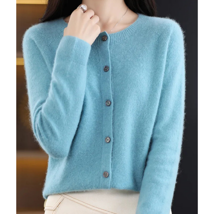 Stilla | Kvinders merinould cardigan O-hals